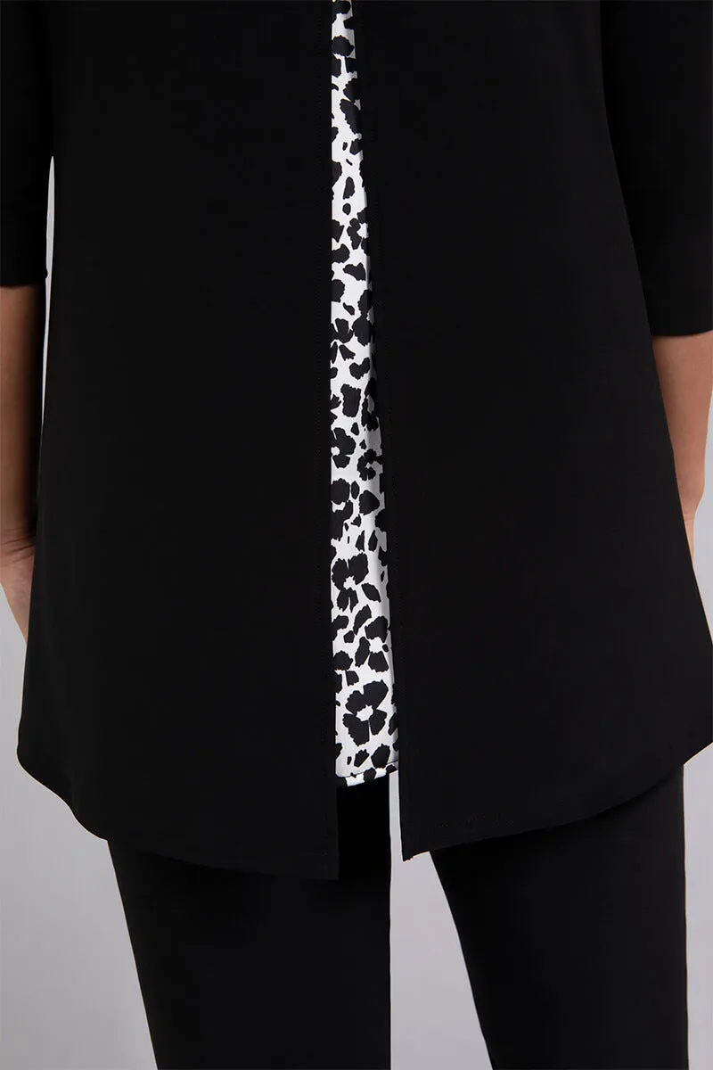 Satin Split Back Top | Animal Floral