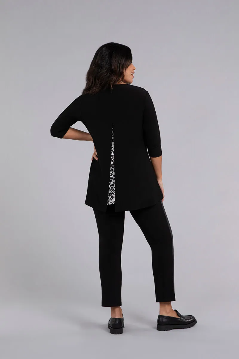 Satin Split Back Top | Animal Floral