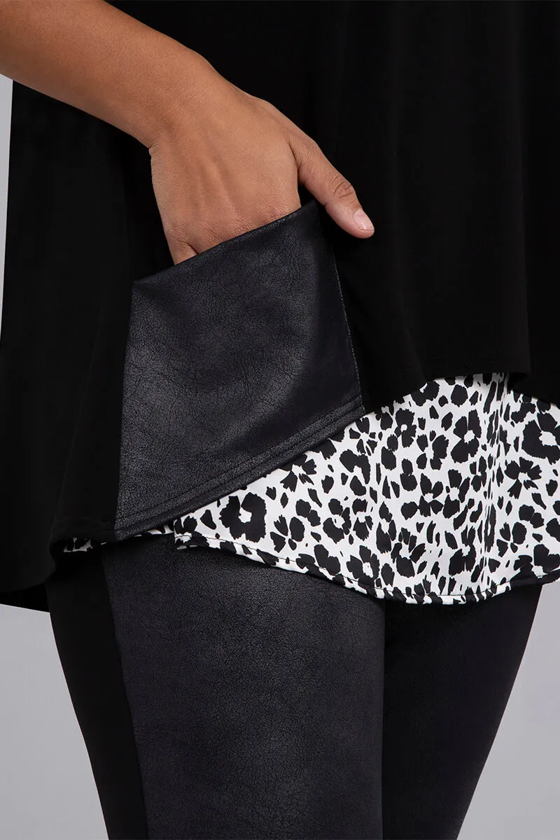 Satin Split Back Top | Animal Floral