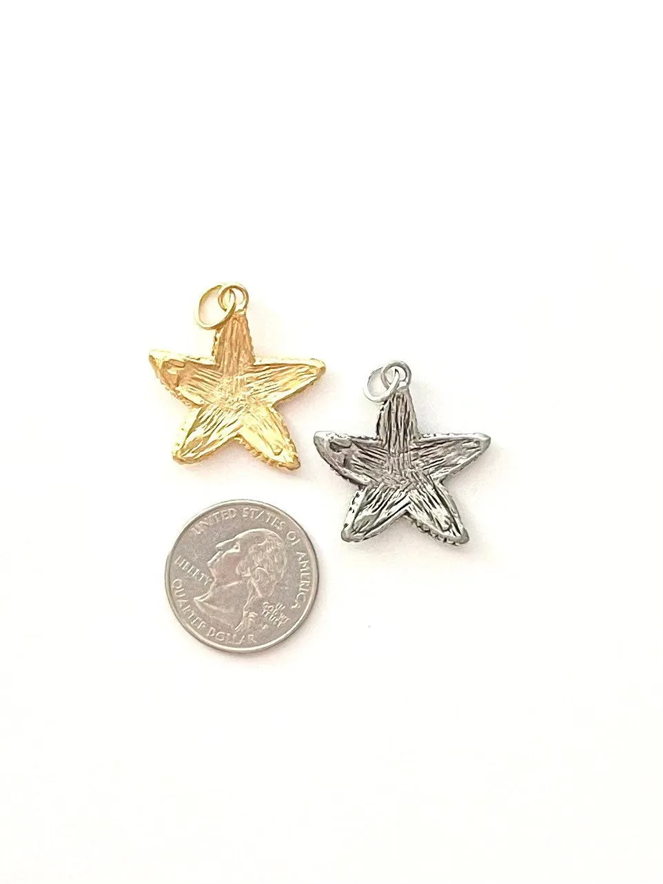 Starfish Charm, Beach Charm, Beach Jewelry, Summer Jewelry, Gold Starfish, Nautical Charm, Sea Creature Charm, Ocean Charm, Gold Starfish