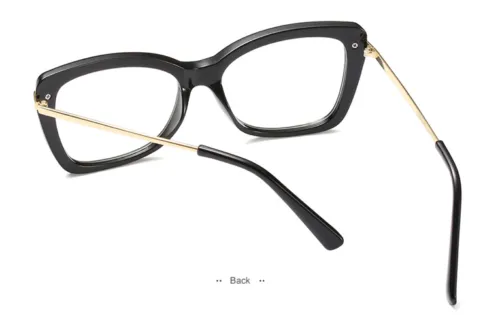 Vintage Chic Black Wayfarer Square Clear Glasses