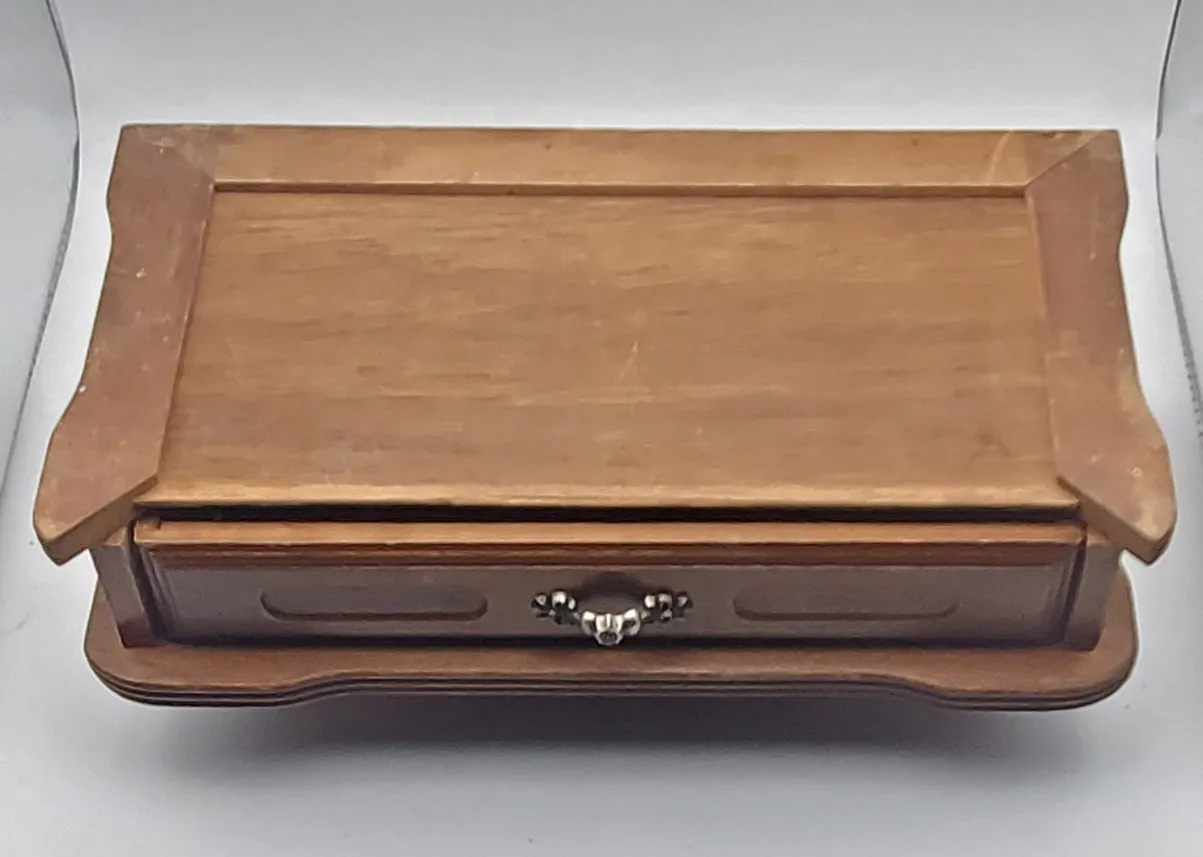 Vintage Wood and Wicker Jewelry Box
